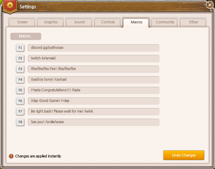 Micros configuration tab